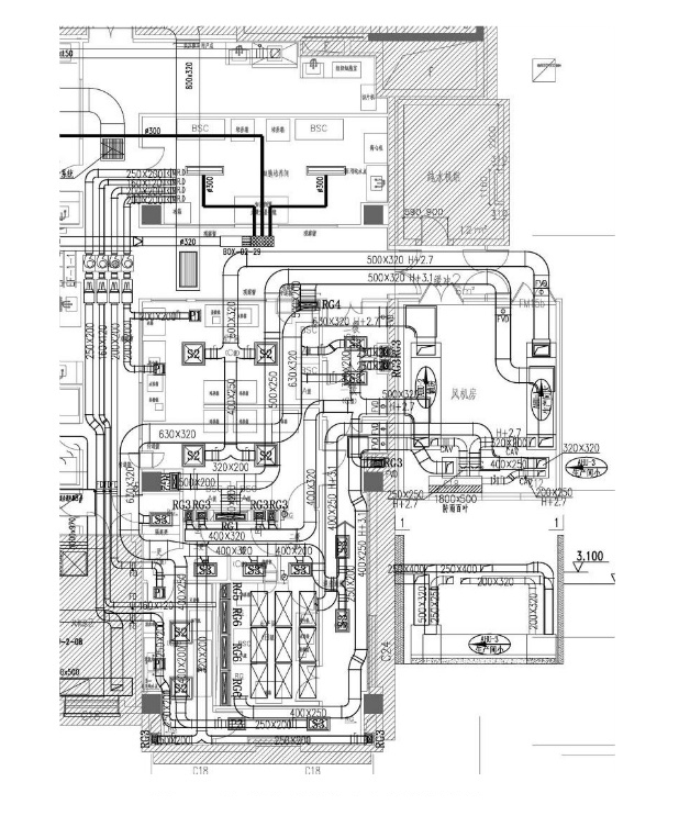 干細胞實驗室凈化空調系統布局圖